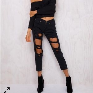 Black ripped jeans